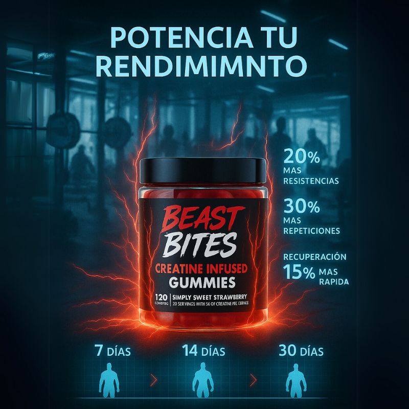 |Gomitas de Creatina Monohidratada de 5gr|Beast Bites™ Strawberry