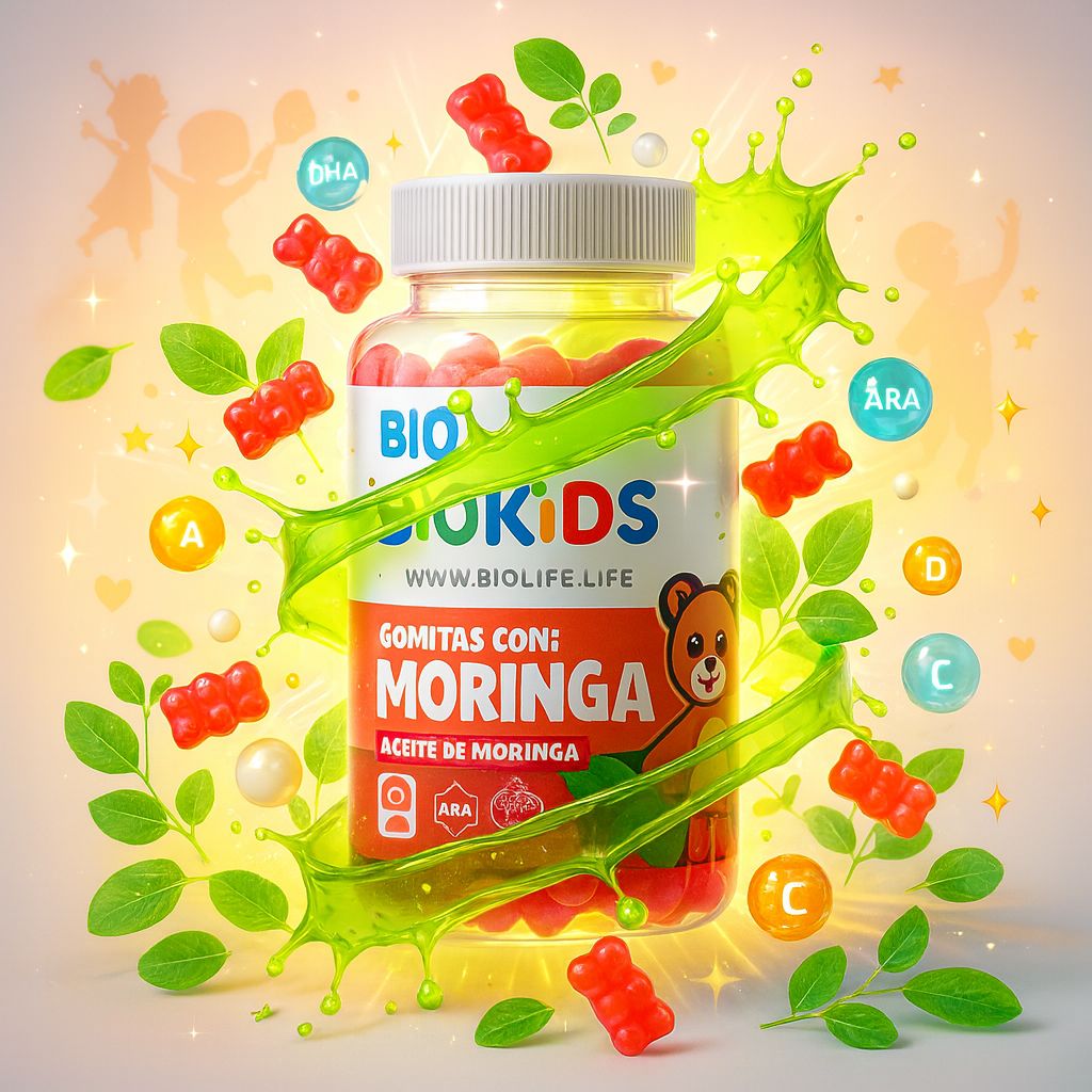 Biokids Moringa® |Defensas, energía y concentración para el crecimiento de tus hijos|