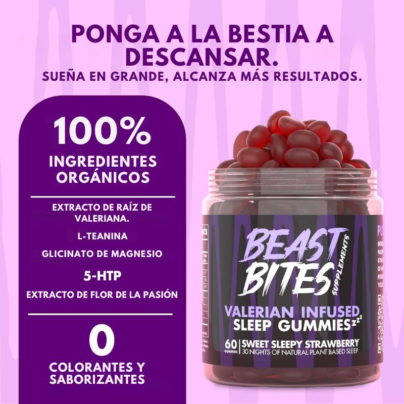 |Gomitas para Dormir con Valeriana – Sueño Reparador| Beast Bites™