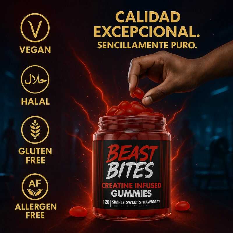 |Gomitas de Creatina Monohidratada de 5gr|Beast Bites™ Strawberry