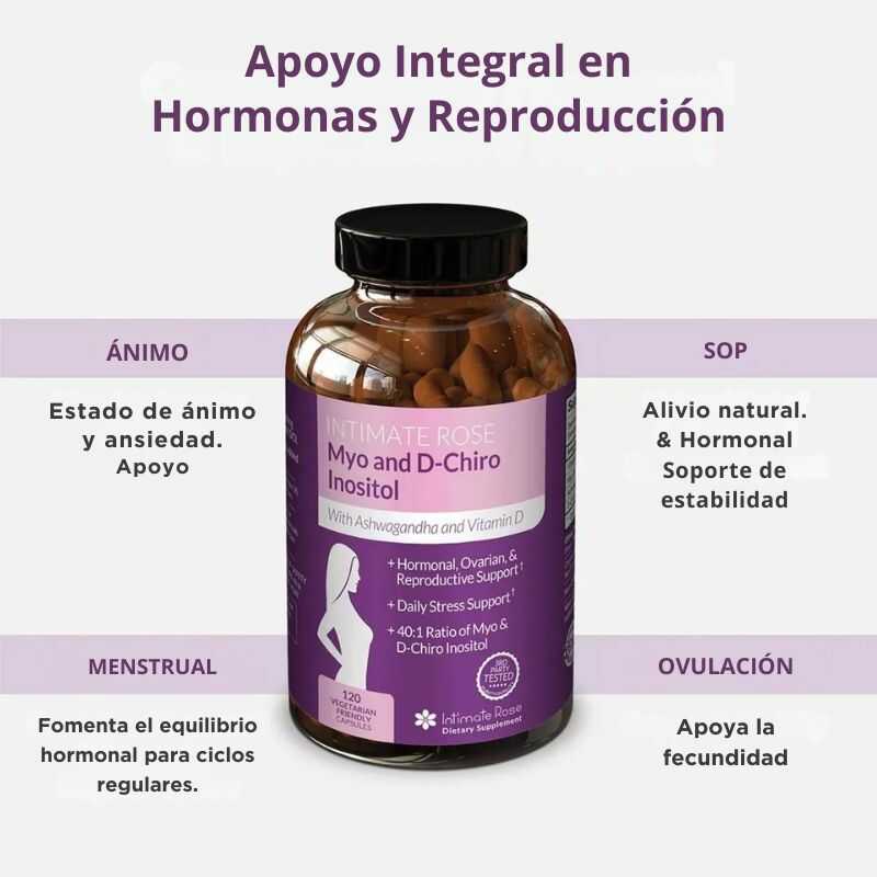 Myo-Inositol y D-Chiro Inositol™ con Vitamina D3 y Ashwagandha, 120 Capsulas